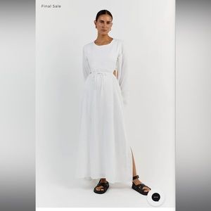 NWT DISSH Molly Midi Dress in White. Sold out online, willing to trade for us 8!